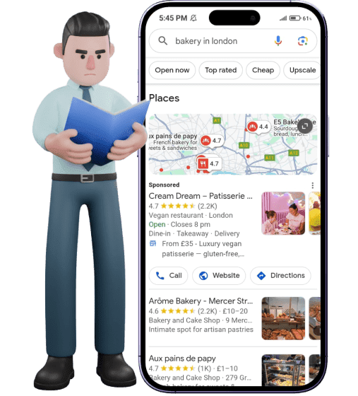 Local SEO concept dashboard illustration